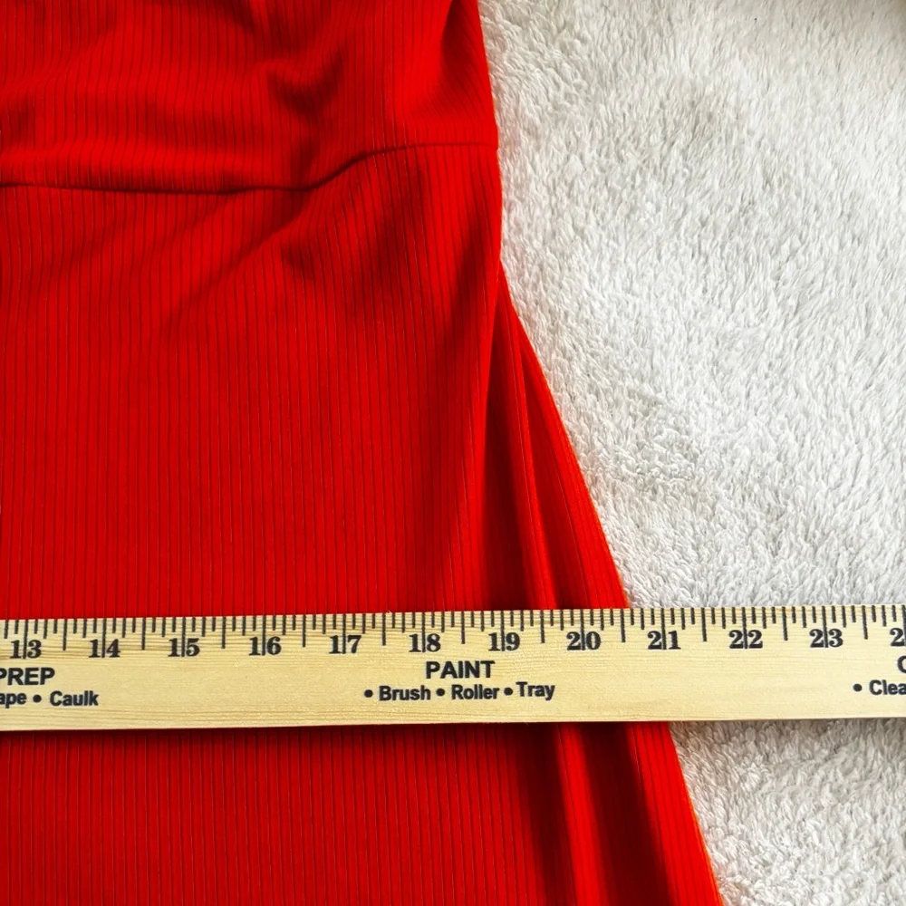NWT Future Collective Red Orange Midi Dress Open Back Cutout XL 1X Casual - Picture 8 of 10